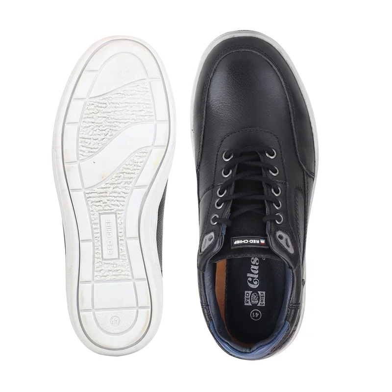 Red Chief حذاء رياضي مريح من الجلد الطبيعي للرجال أسود